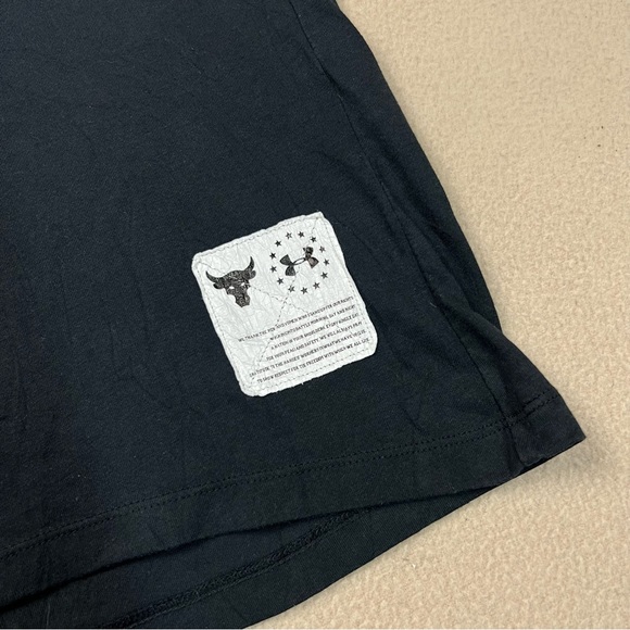 Under Armour Project Rock Shirt Womens Small Black Camo Bull Logo Short Sleeve - Picture 4 of 7